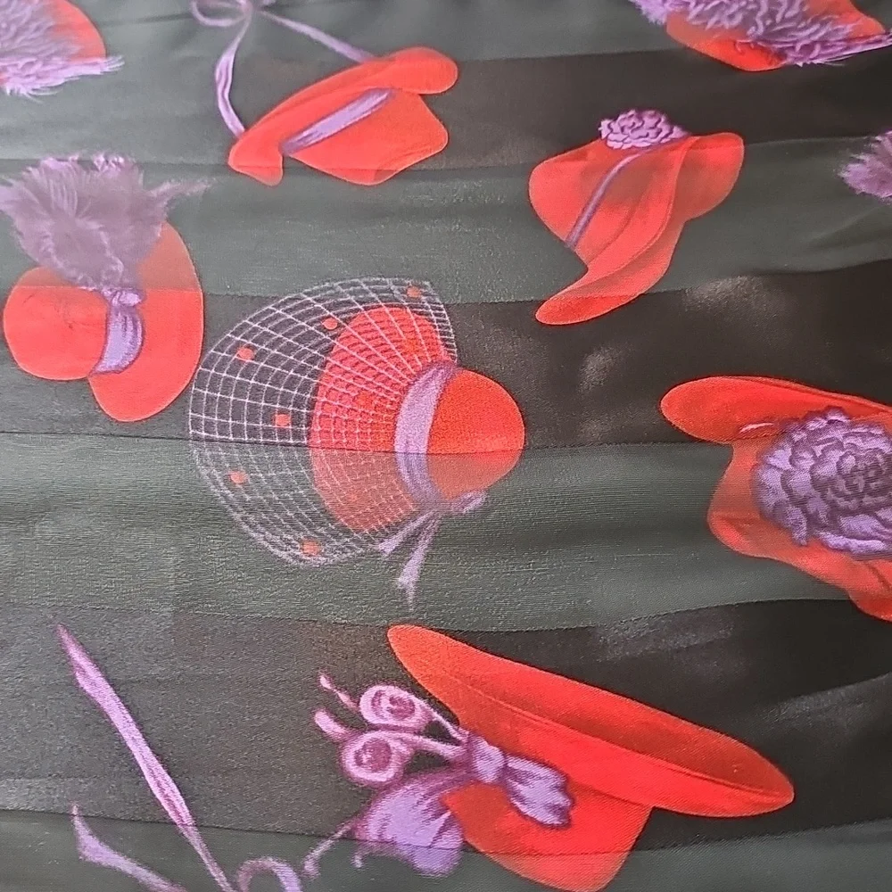 Chiffon‎ Scarf with Red and Purple Floral Print - Women Accessories